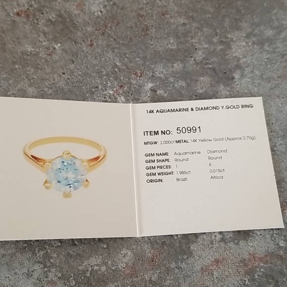 Aquamarine ring. - Picture 6 of 10